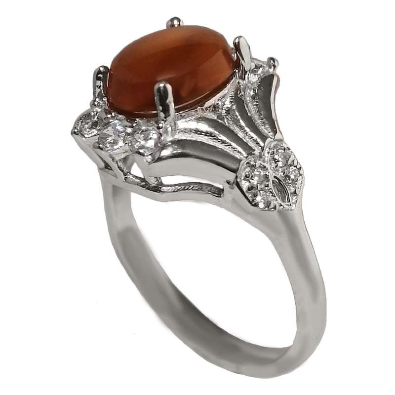 انگشتر نقره زنانه مدل عقیق یمنی YW4062