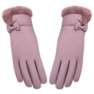 دستکش زنانه مدل پاپیون کد 00519 رنگ یاسی