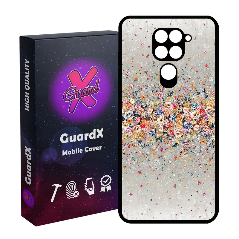 کاور گارد ایکس طرح Flower مدل Glass10409 مناسب برای گوشی موبایل شیائومی Redmi Note 9