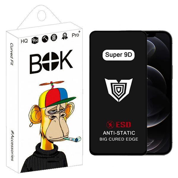 محافظ صفحه نمایش بوک مدل Super 9D Pro مناسب برای گوشی موبایل اپل IPhone 12 Pro Max