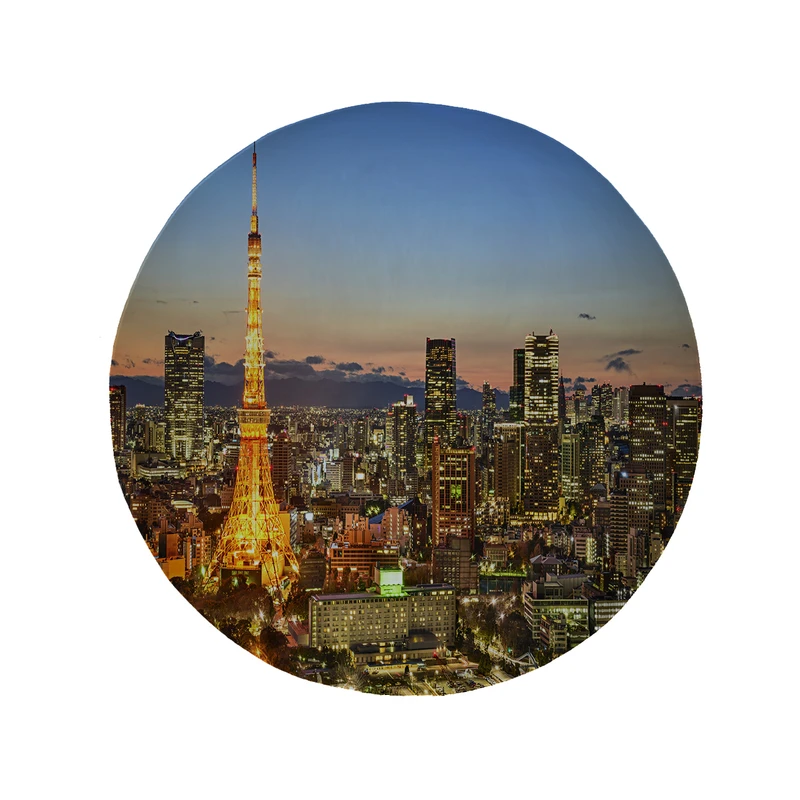 پادری مدل دایره طرح ایفل کد 5670 سایز 90 × 90 سانتی متر