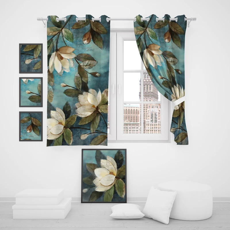 پرده مدل گلبرگ P2-145 سایز 140x180 سانتی متر