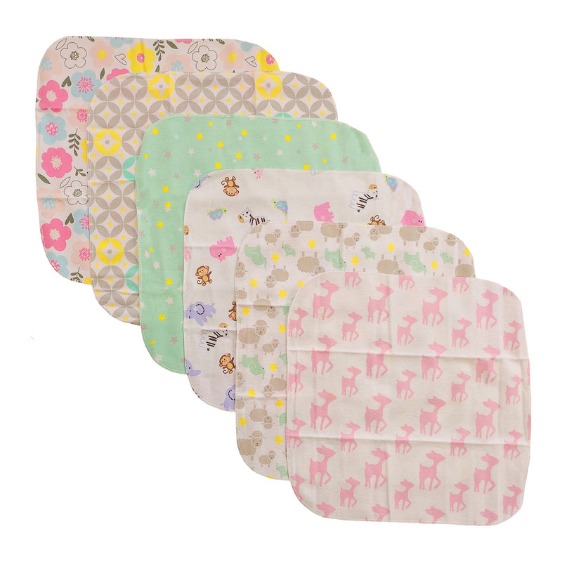 دستمال دست و صورت نوزاد بی بی فور لایف مدل 1958.1 طرح گلدار بسته 6 عددی