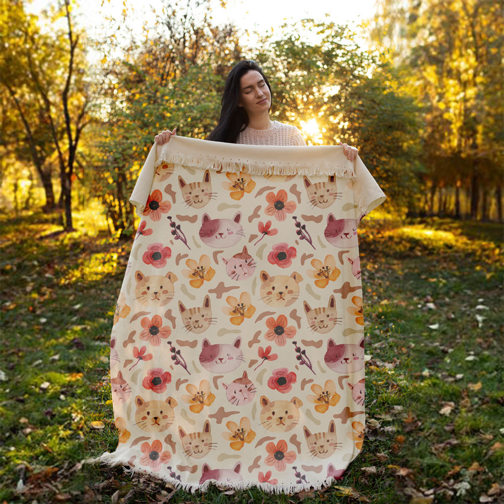 شال مبل مدل فانتزی کد F2SH1069 سایز 100x180 سانتی متر