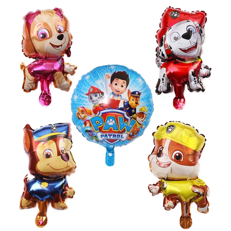 بادکنک فویلی مدل سگ های نگهبان و دوستان مینی مجموعه 5 عددی کد DB22