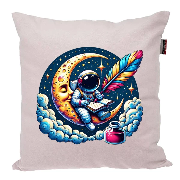 کوسن پاد آفرین مدل فضانورد سیاره منظومه شمسی موشک آدم فضایی کد PK401586 سایز 40*40 سانتی متر