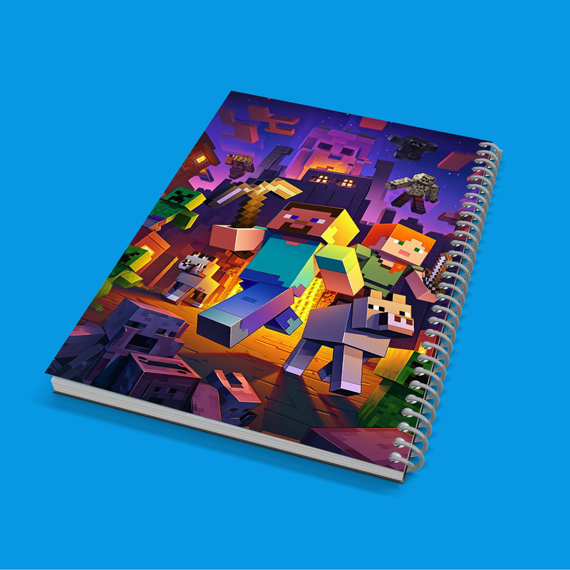 دفتر مشق 50 برگ مدوپد مدل ماینکرفت minecraft کد DF14013