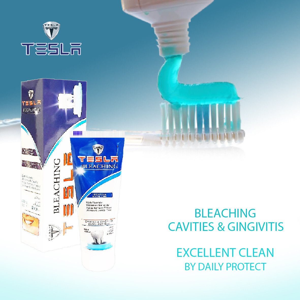 خمیر دندان تسلا مدل Bleaching وزن 100 گرم خمیر دندان تسلا مدل Bleaching وزن 100 گرم