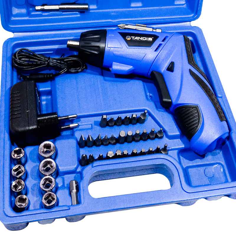 دریل پیچ گوشتی شارژی تندیس مدل T12 مجموعه 48 عددی