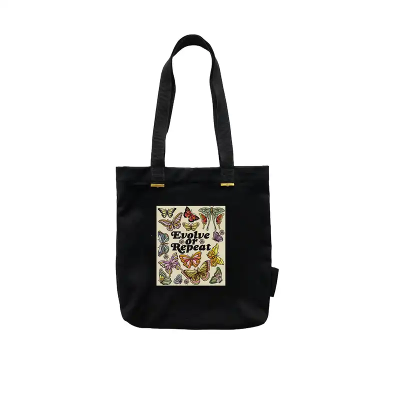 کیف دستی طرح پروانه جمله انگیزشی کد 02