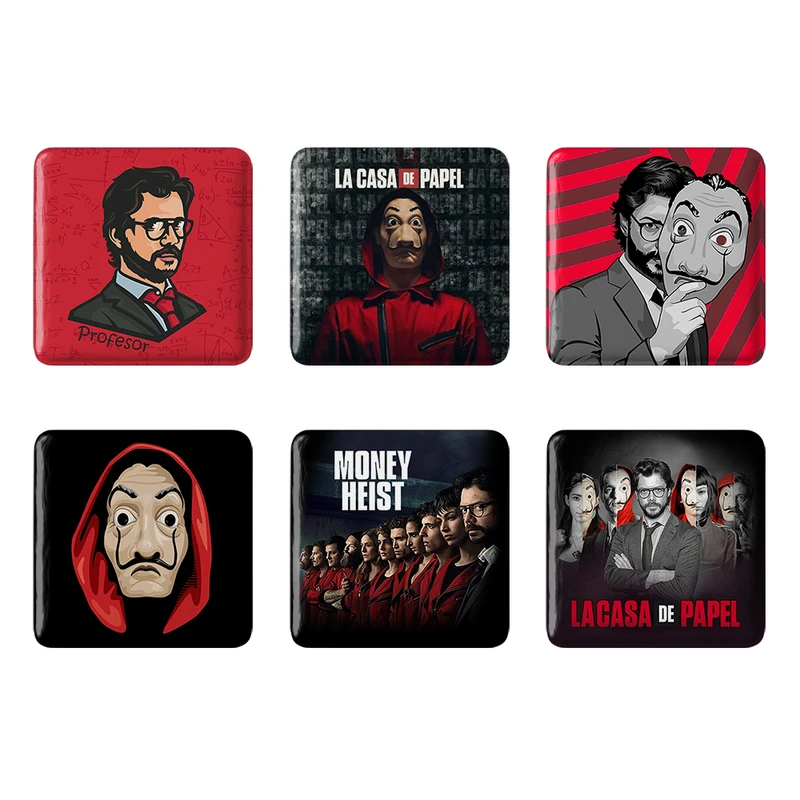 مگنت خندالو مدل سریال Money Heist کد 192A مجموعه 6 عددی
