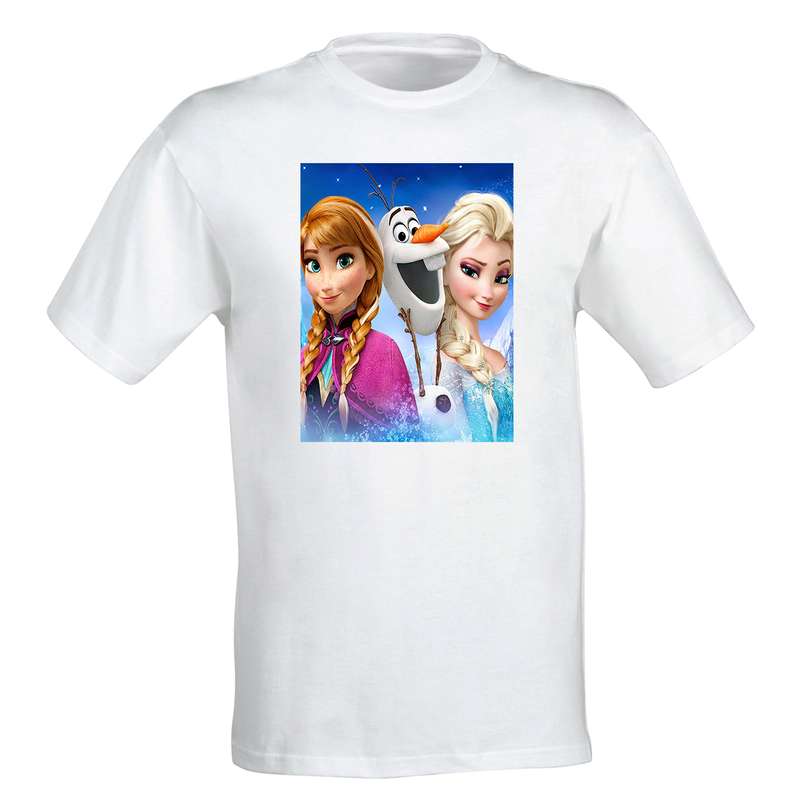 تی شرت آستین کوتاه دخترانه طرح السا و آنا کد 20