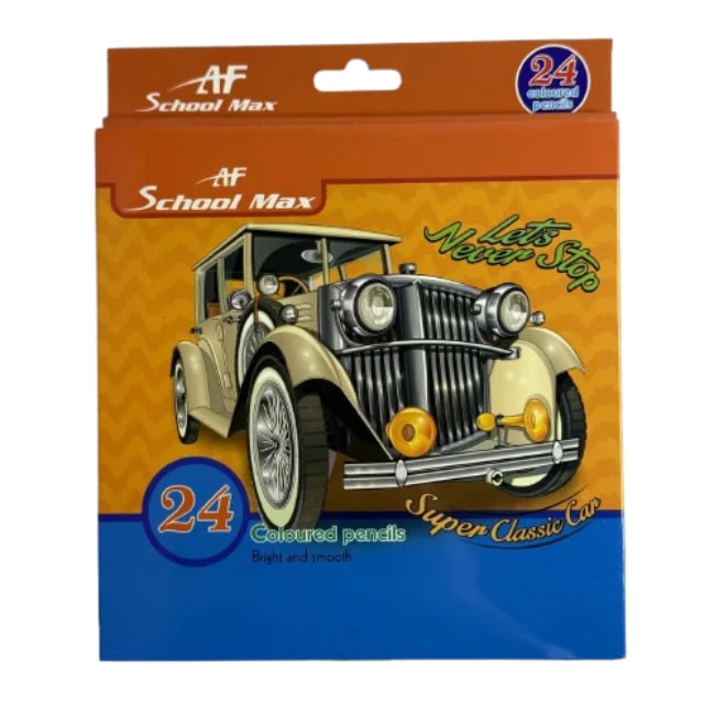 مداد رنگی 24 رنگ اسکول مکس طرح ماشین