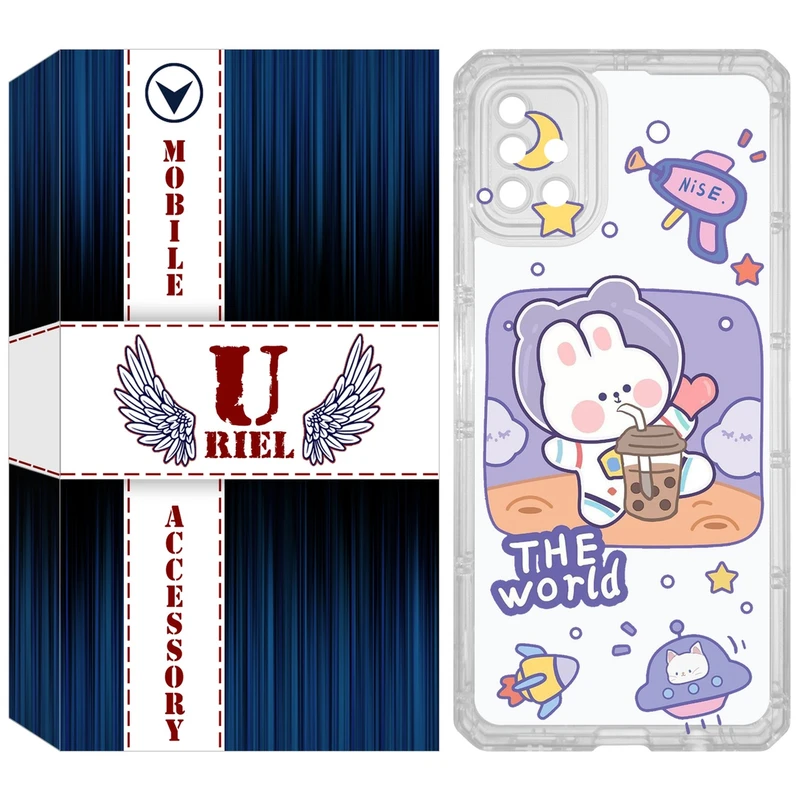 کاور یوریل مدل Clear کد 8 طرح خرگوش فضانورد مناسب برای گوشی موبایل سامسونگ Galaxy A51