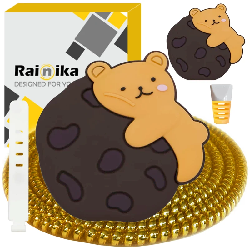 محافظ کابل شارژر دیواری رینیکا مدل Teddy Biscuit B/A مناسب برای شارژر اپل 20 وات b/a مجموعه 5 عددی