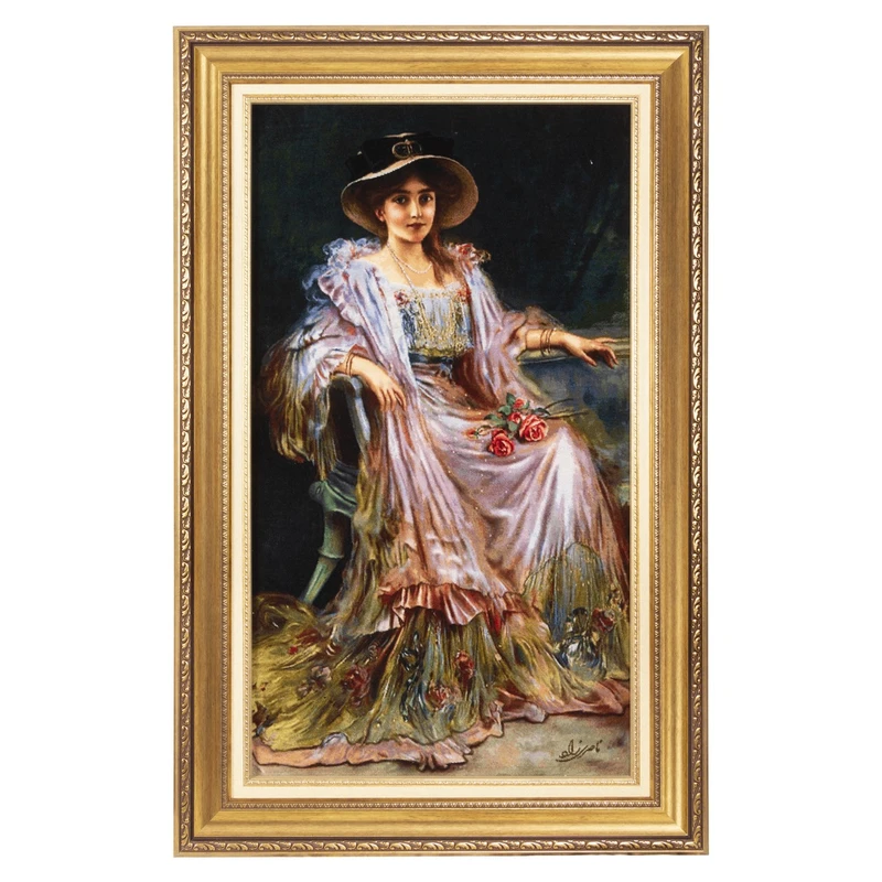 تابلو فرش دستباف سی پرشیا طرح پرتره فرانسوی کد 904265