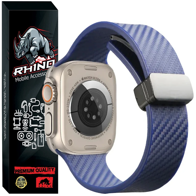 بند راینو مدل Magic Carbon مناسب برای ساعت هوشمند ورنا W45 Max / W49 Ultra / T45 Pro Max