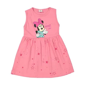 پیراهن دخترانه مدل میکی موس رنگ سرخابی