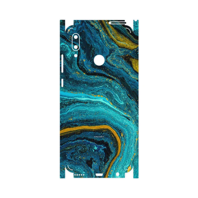 برچسب پوششی ماهوت مدل Turquoise marblewith golden streaks-FullSkin مناسب برای گوشی موبایل هوآوی P Smart 2019