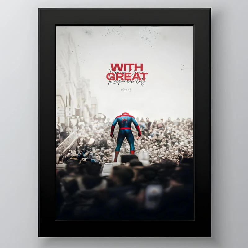 تابلو طرح مرد عنکبوتی(Spider-Man) مدل دکوراتیو فریم مشکی