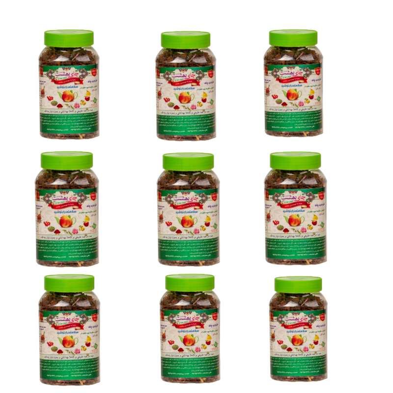 دمنوش میوه ای با طعم هل و گل قوطی چای بهشت- 170 گرم مجموعه 9 عددی