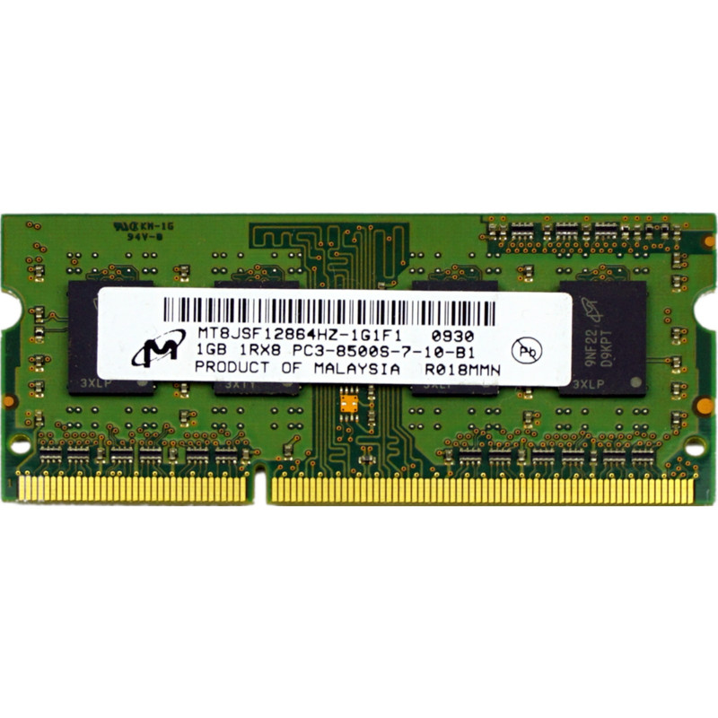 رم لپ تاپ DDR3 تک کاناله 1066 مگاهرتز CL7 میکرون مدل PC3-8500s ظرفیت 1 گیگابایت