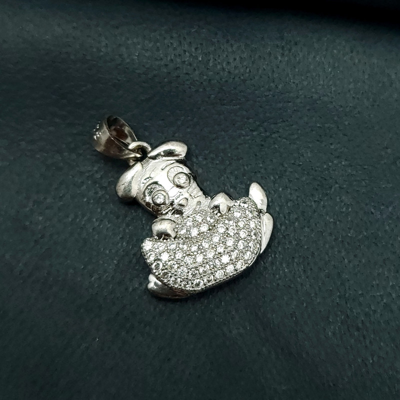 آویز گردنبند نقره زنانه مدل عروسکی VM9694