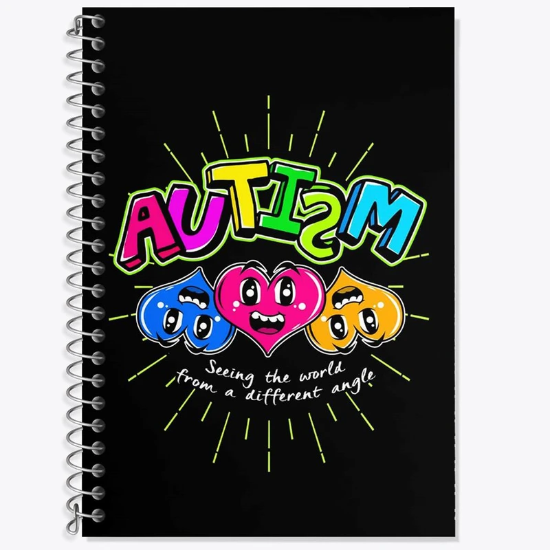 دفتر زبان 50 برگ خندالو مدل سه خط طرح اتیسم Autism کد 26753