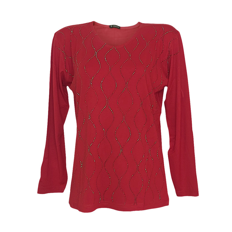 بلوز آستین بلند زنانه مدل ویسکوز نگین دار 750