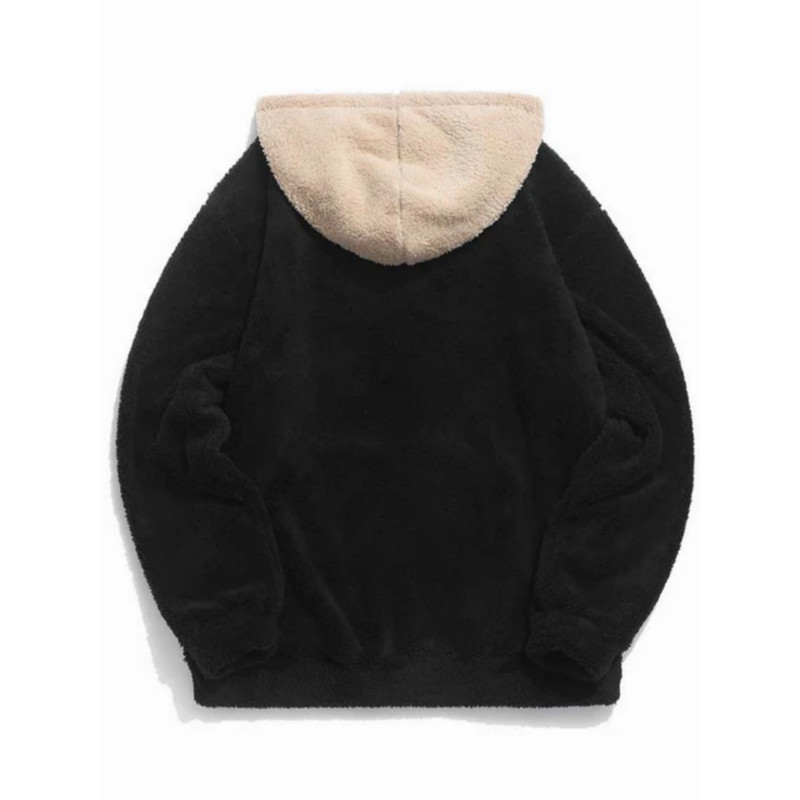 ست هودی و شلوار زنانه مدل تدی رنگ مشکی