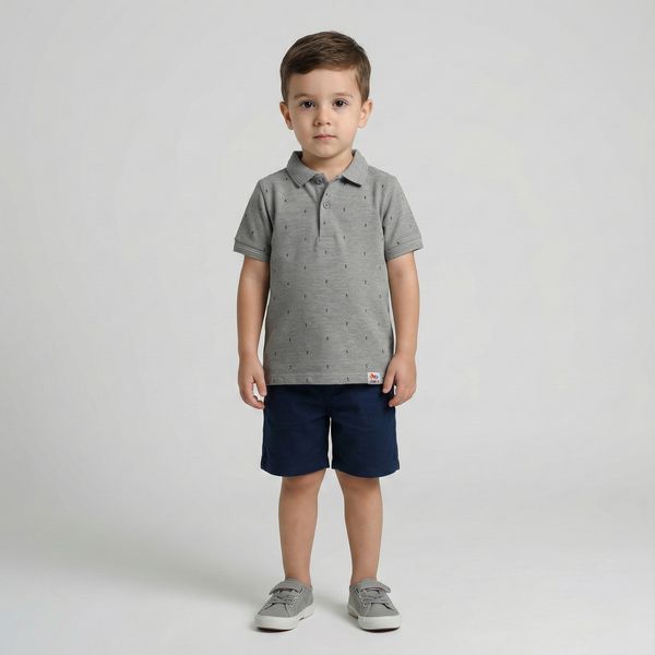 پولوشرت آستین کوتاه پسرانه وان بای وان مدل دل