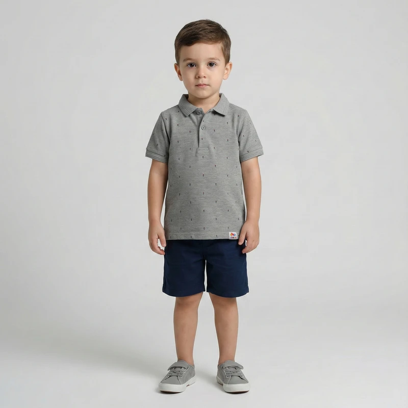 پولوشرت آستین کوتاه پسرانه وان بای وان مدل دل