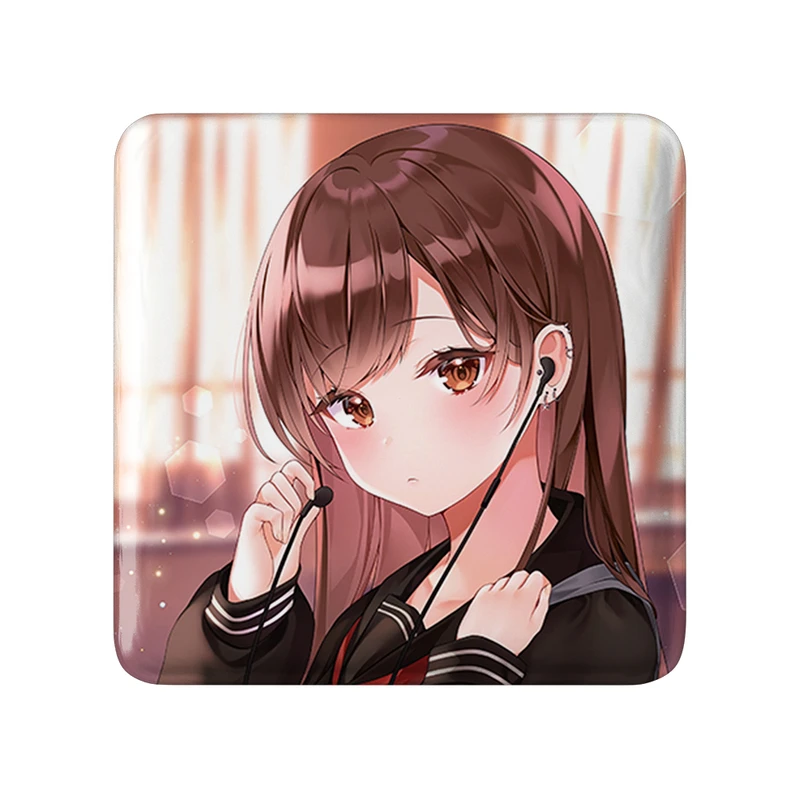 مگنت خندالو طرح دختر انیمه ای  مدل مربعی کد 18107