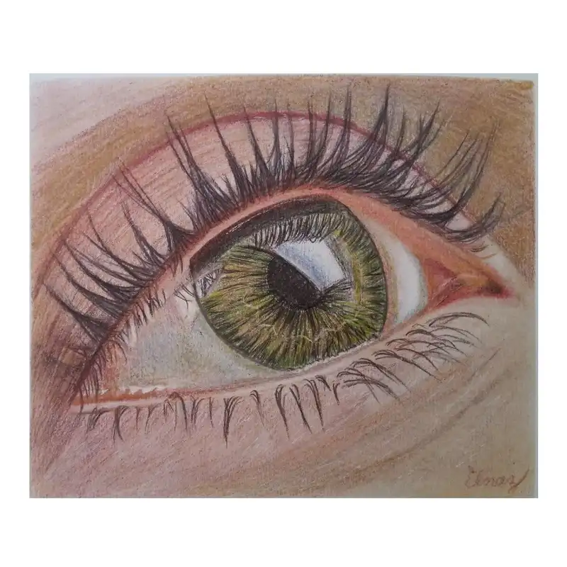 نقاشی مدادرنگی مدل چشم