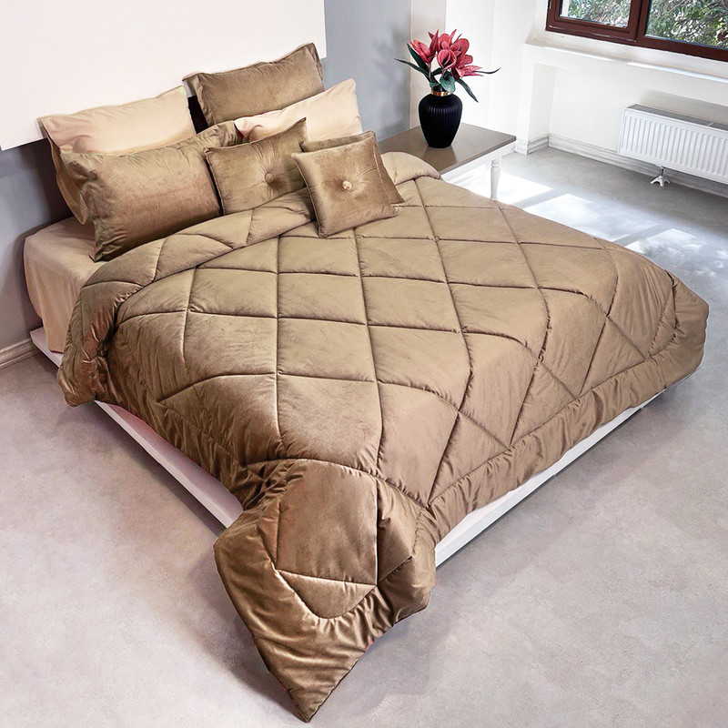 سرویس روتختی صفاهوم مدل مخمل طرح لوزی دو نفره 8 تکه