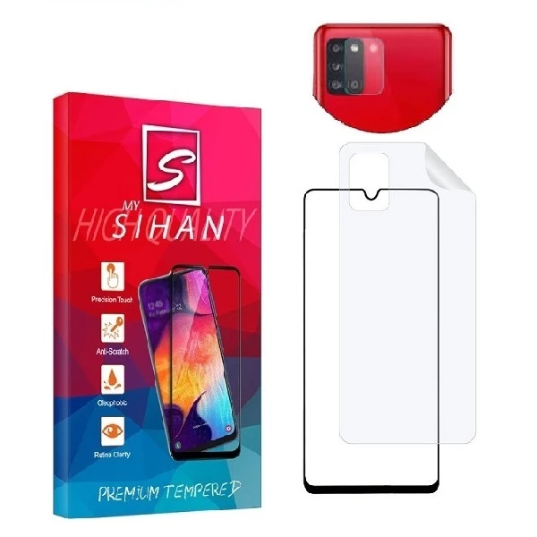 محافظ صفحه نمایش مای سیحان مدل FUL مناسب برای گوشی موبایل سامسونگ Galaxy A51 به همراه محافظ پشت گوشی و محافظ لنز دوربین