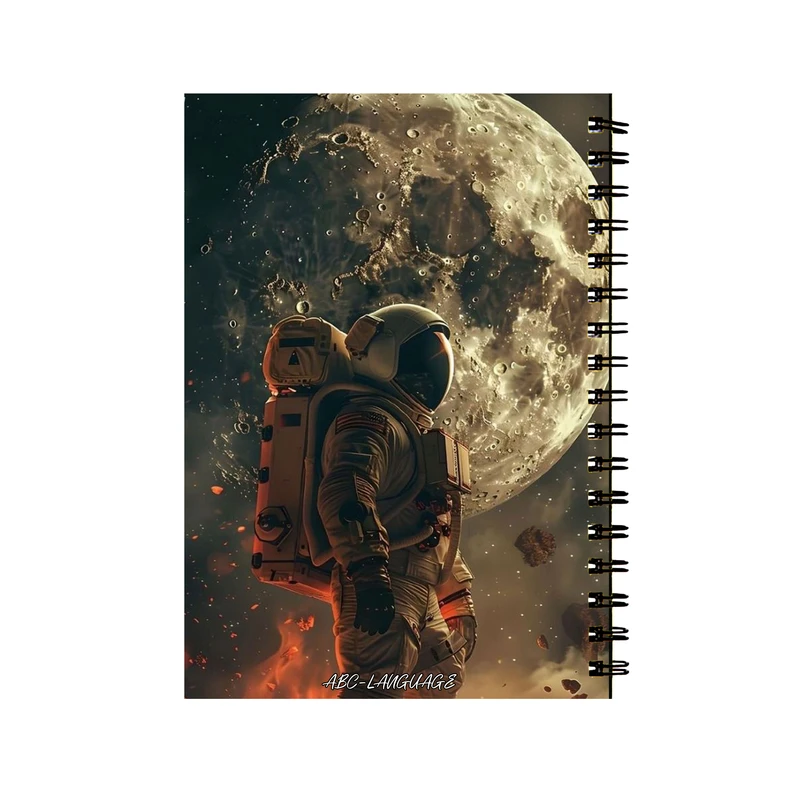 دفتر زبان 50 برگ طرح فضانورد و ماه کد 44