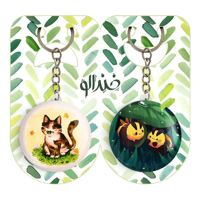 جاکلیدی خندالو مدل زنبور و گربه حیوانات بامزه کد 2104921041 مجموعه 2 عددی