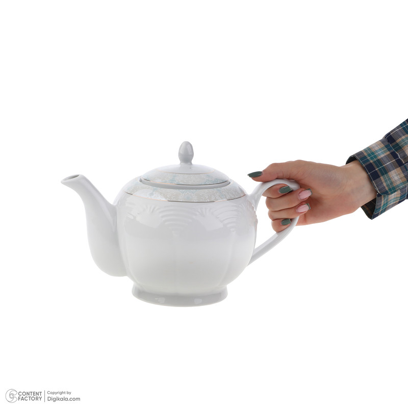 قوری چینی بزرگ مقصود طرح خورشیدی مدل مونالیزا لوستر