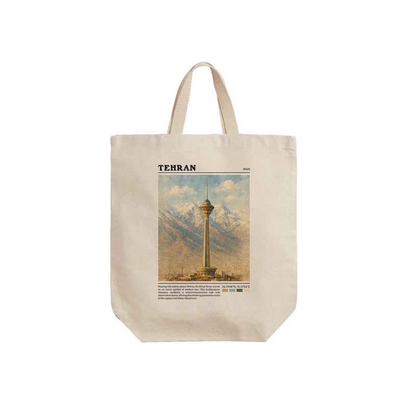 ساک خرید ترمه طراحان ایده مدل برج میلاد تهران کد map0807 - S