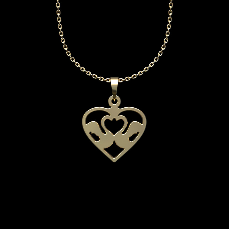 گردنبند طلا 18 عیار زنانه مدوپد مدل قلب کد II2-1-1120