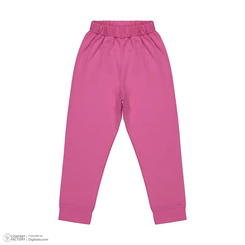 ست تی شرت و شلوار دخترانه مادر مدل لاکی رنگ صورتی