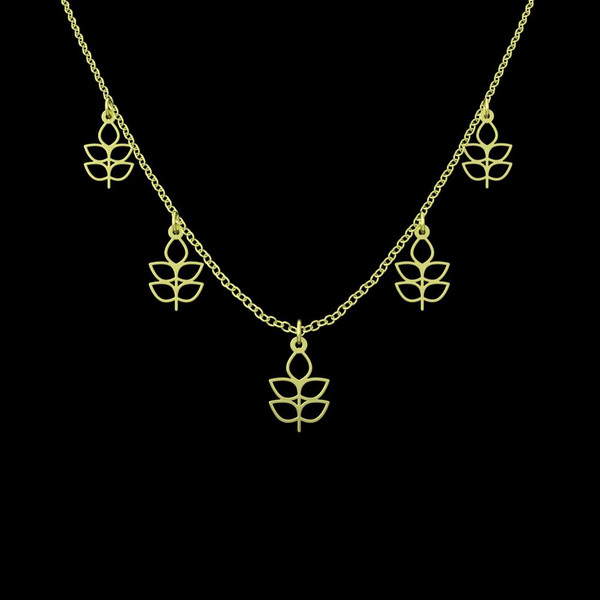 گردنبند طلا 18 عیار زنانه مدوپد مدل برگ کد RNA16005