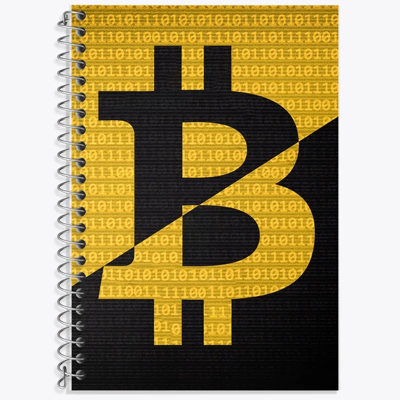 دفتر زبان 50 برگ خندالو مدل دو خط طرح بیت کوین (Bitcoin) کد F1606
