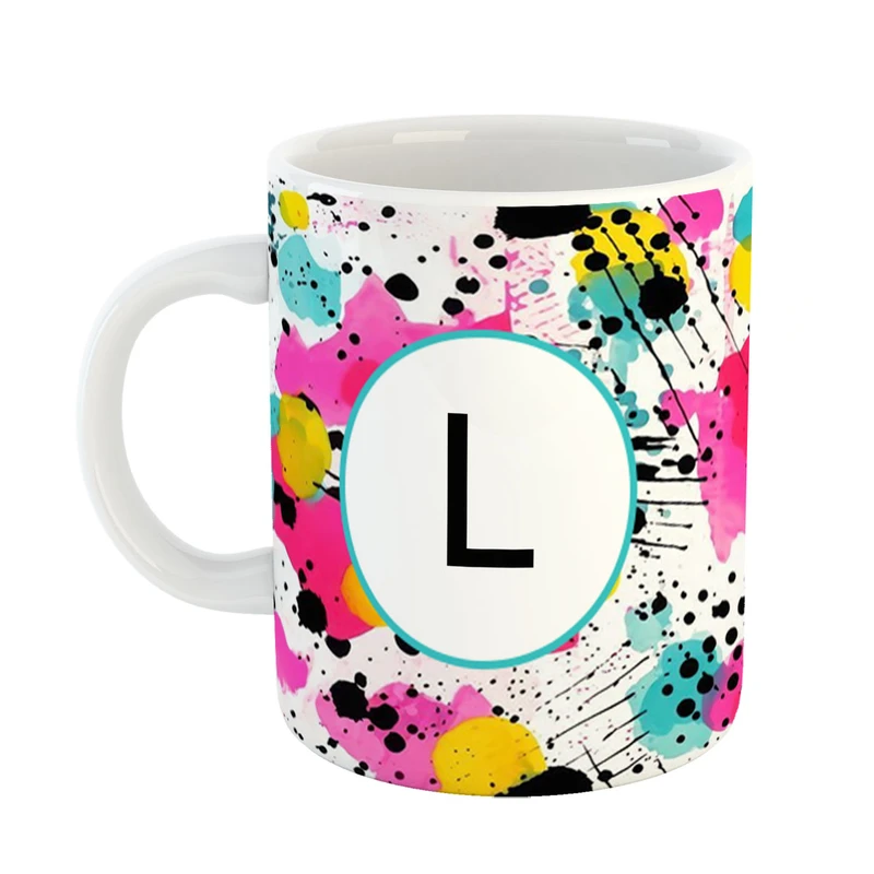 ماگ پادآفرین مدل فانتزی طرح حرف L کد 21