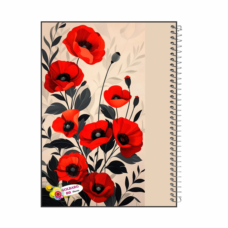 دفتر مشق 80 برگ گلبرگ مدل دبیرستانی کد 5406