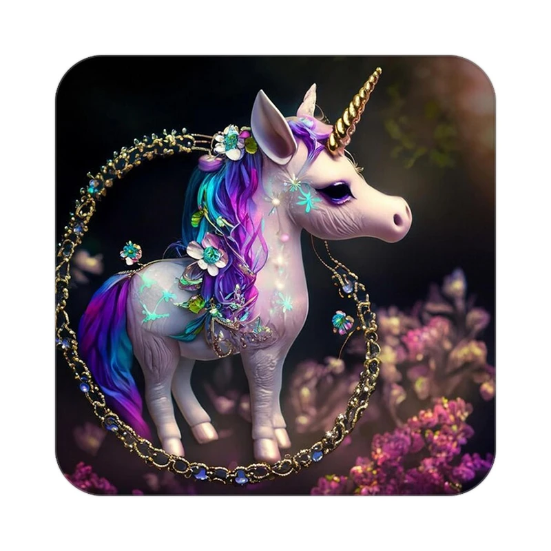 زیر لیوانی کاکتی طرح اسب تک شاخ و یونیکورن مدل mp31068