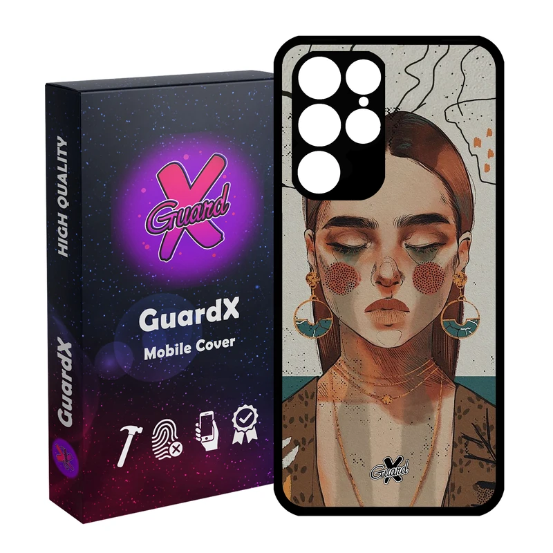 کاور گارد ایکس طرح دختر مدل Glass10318 مناسب برای گوشی موبایل سامسونگ Galaxy S22 Ultra