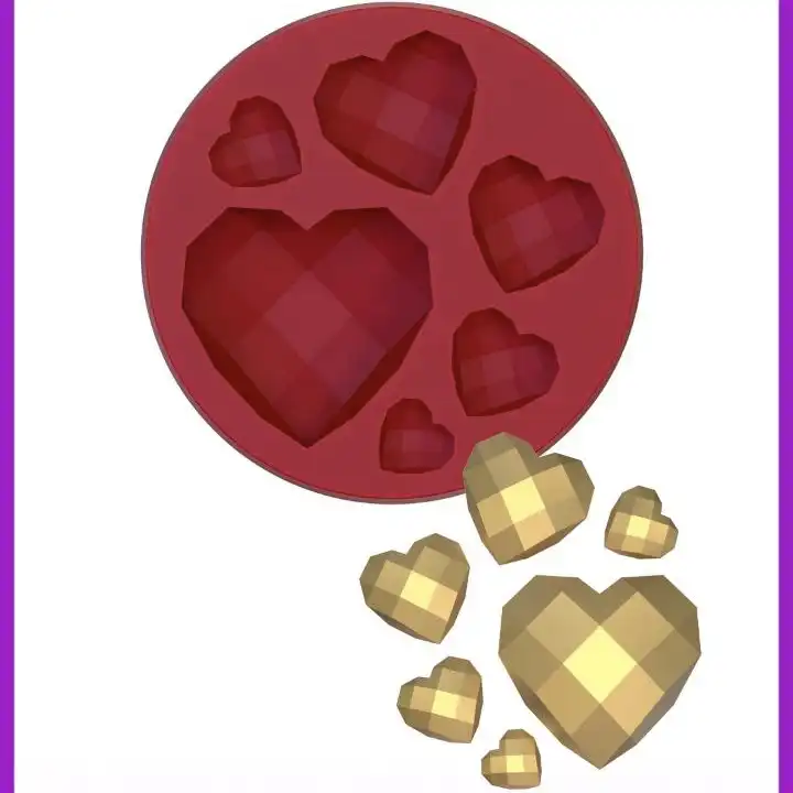 قالب شکلات مدل مالد فوندانت طرح مولد قلب اوریگامی کد M6