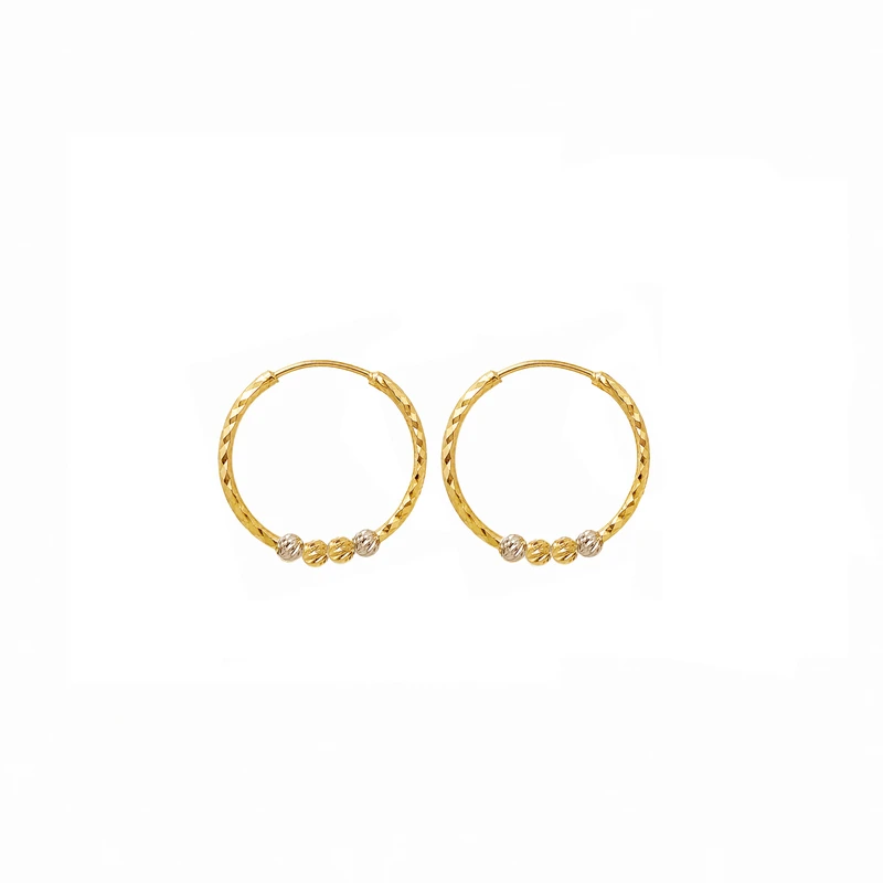 گوشواره حلقه‌ای طلا 18 عیار زنانه مان گالری مدل تراش آلبرنادو کد EA01-0026100